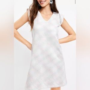 Loft Ruffle Sleeve V-Neck Swing Dress